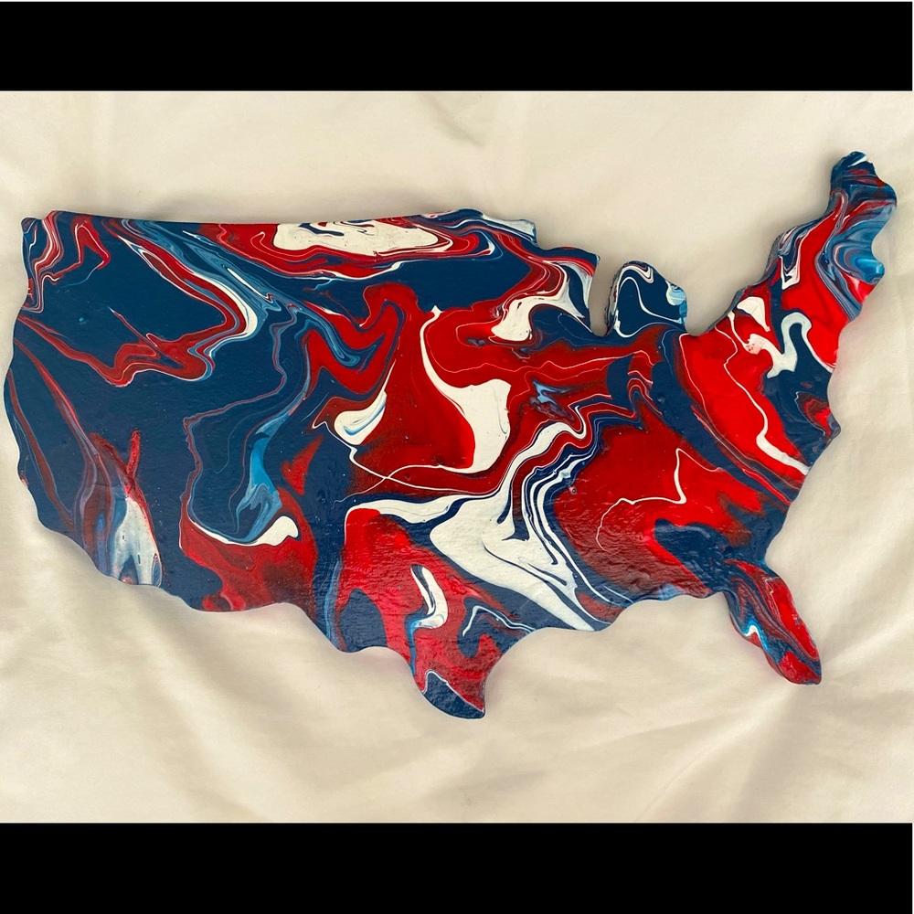 🇺🇸 I L❤️VE AMERICA Original Artwork On Wood #UnitedStates Of Confusion🙏🏼🇺🇸